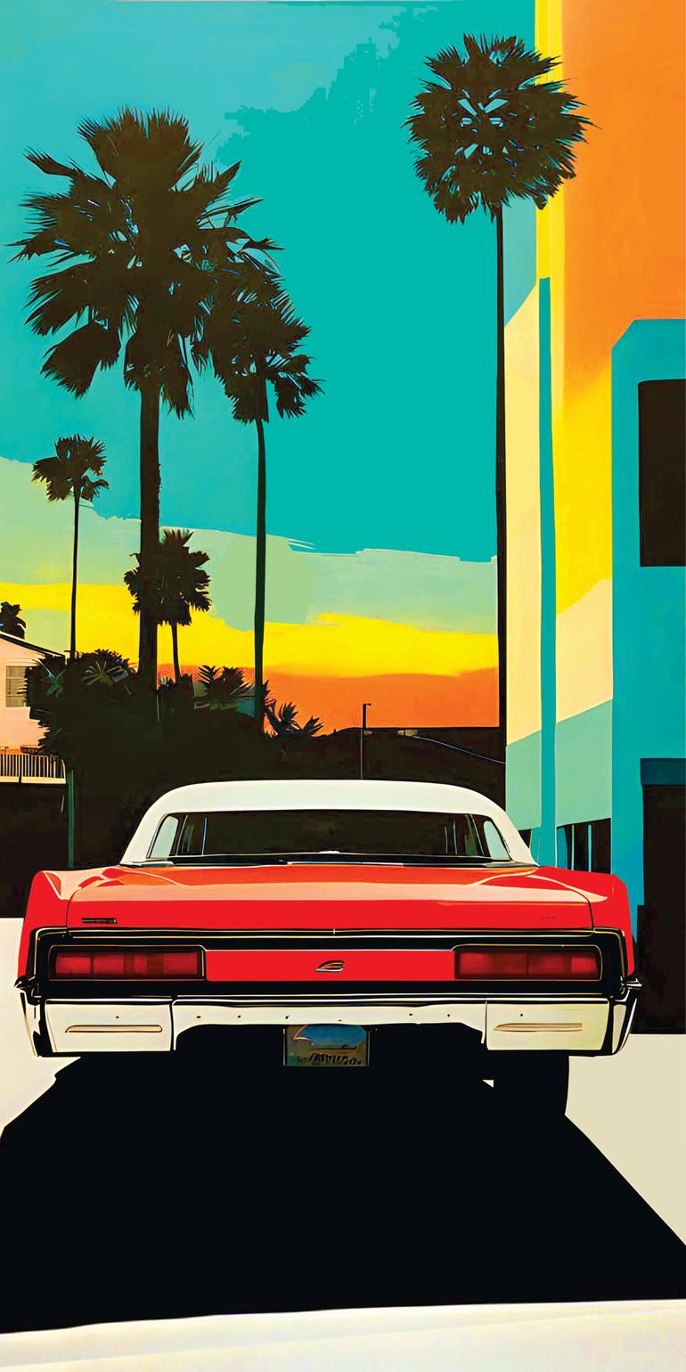 Original Car Printmaking by Andreas Ritter  Pop Art Art on Acrylic  FLORIDA 9
