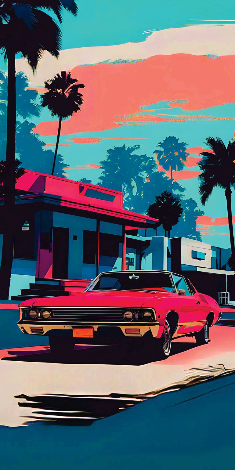 Original Car Printmaking by Andreas Ritter  Pop Art Art on Acrylic  FLORIDA 16