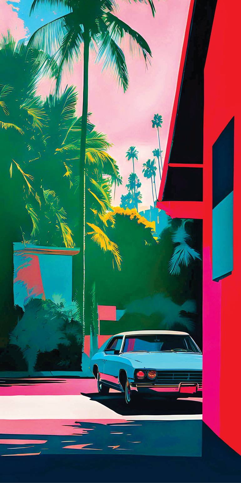 Original Car Printmaking by Andreas Ritter  Pop Art Art on Acrylic  FLORIDA 22