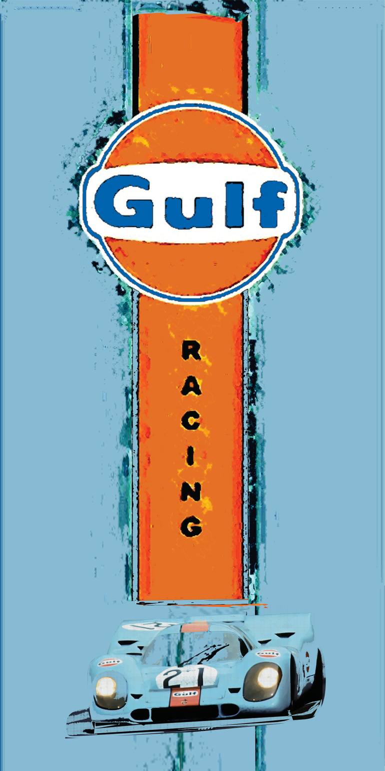 Original Car Printmaking by Andreas Ritter  Documentary Art on Acrylic  GULF