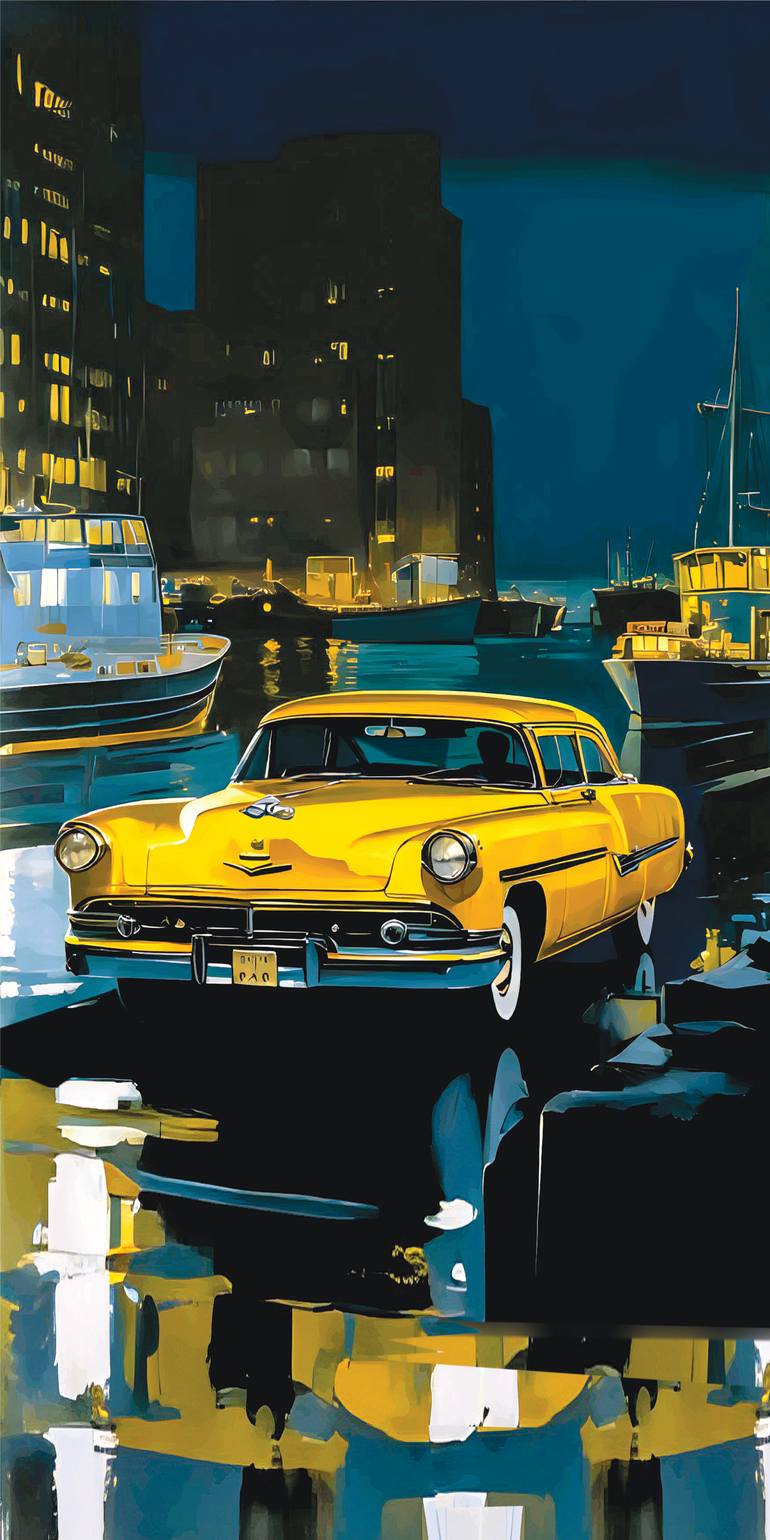 Original Car Printmaking by Andreas Ritter  Classicism Art on Acrylic  HABOUR 1