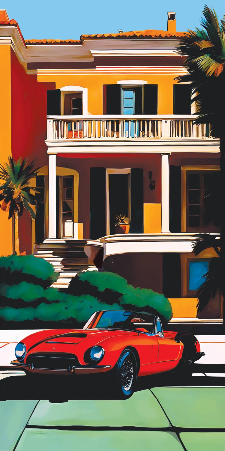 Original Car Printmaking by Andreas Ritter  Classicism Art on Acrylic  ITALIEN 2