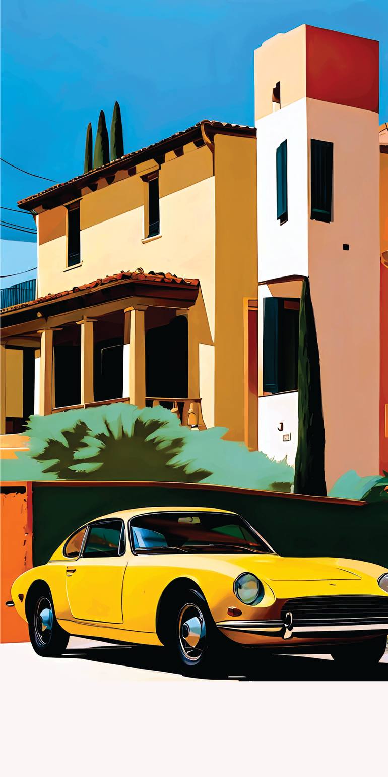 Original Car Printmaking by Andreas Ritter  Classicism Art on Acrylic  ITALIEN 7