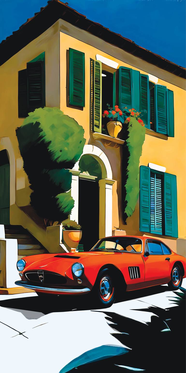Original Car Printmaking by Andreas Ritter  Pop Art Art on Acrylic  ITALIEN 10