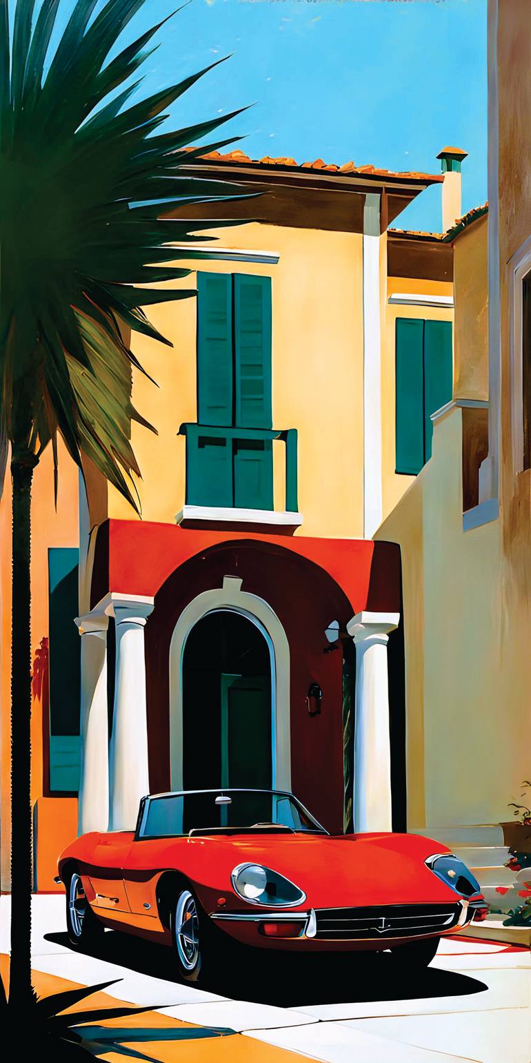 Original Car Printmaking by Andreas Ritter  Classicism Art on Acrylic  ITALIEN 16
