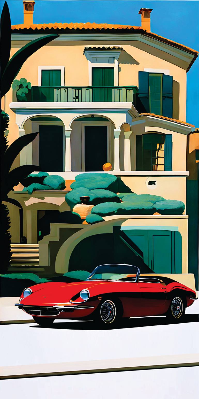 Original Car Printmaking by Andreas Ritter  Classicism Art on Acrylic  ITALIEN 17