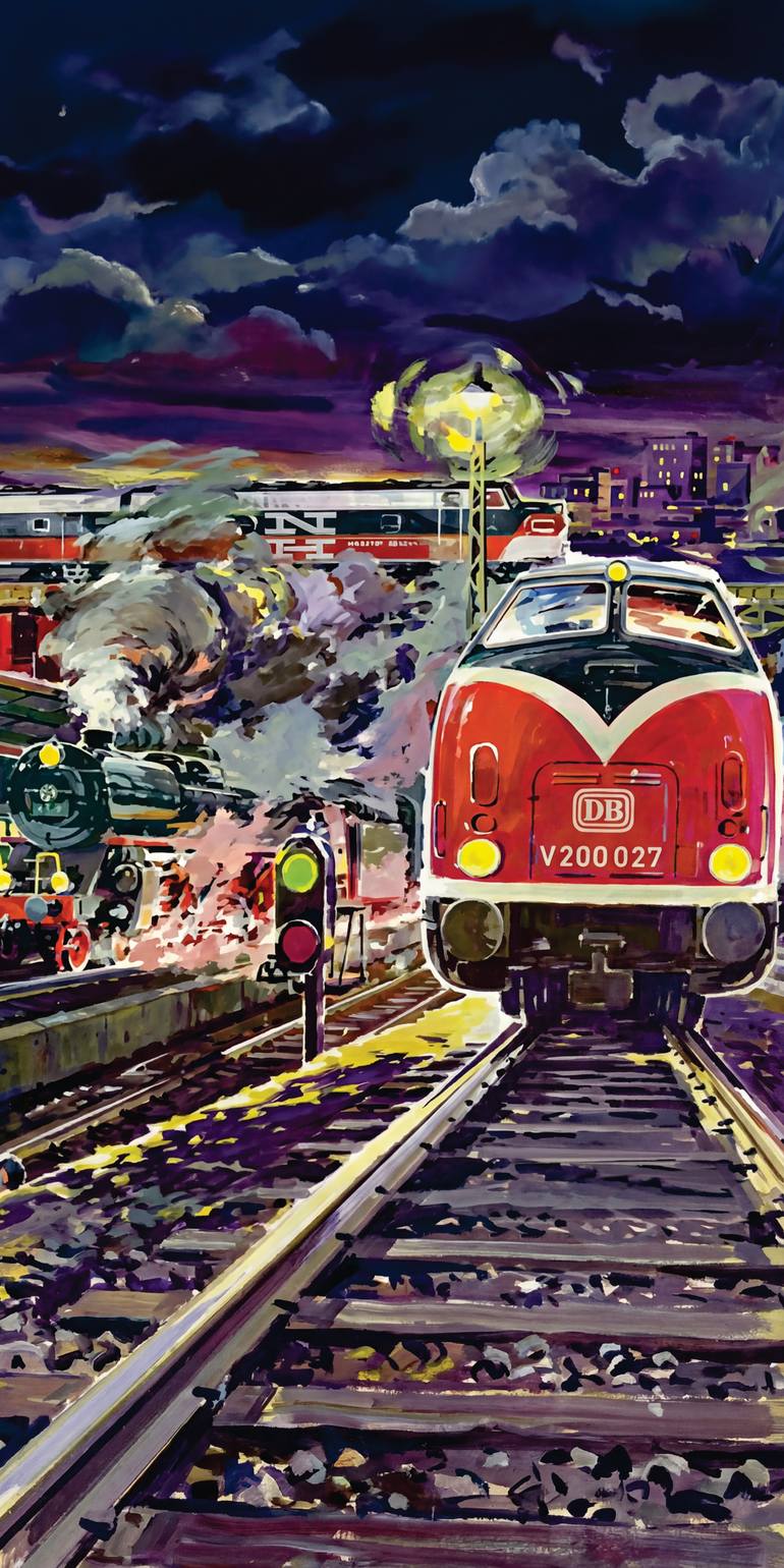 Original Transportation Printmaking by Andreas Ritter  Classicism Art on Acrylic  Zug 3