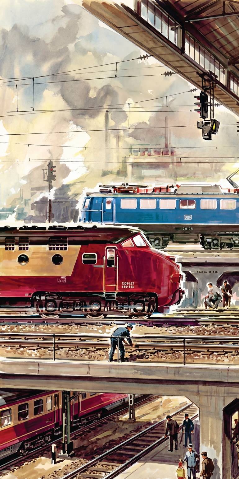 Original Transportation Printmaking by Andreas Ritter  Classicism Art on Acrylic  Zug 6