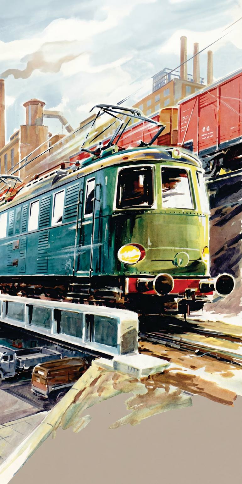Original Transportation Printmaking by Andreas Ritter  Classicism Art on Acrylic  Zug 20