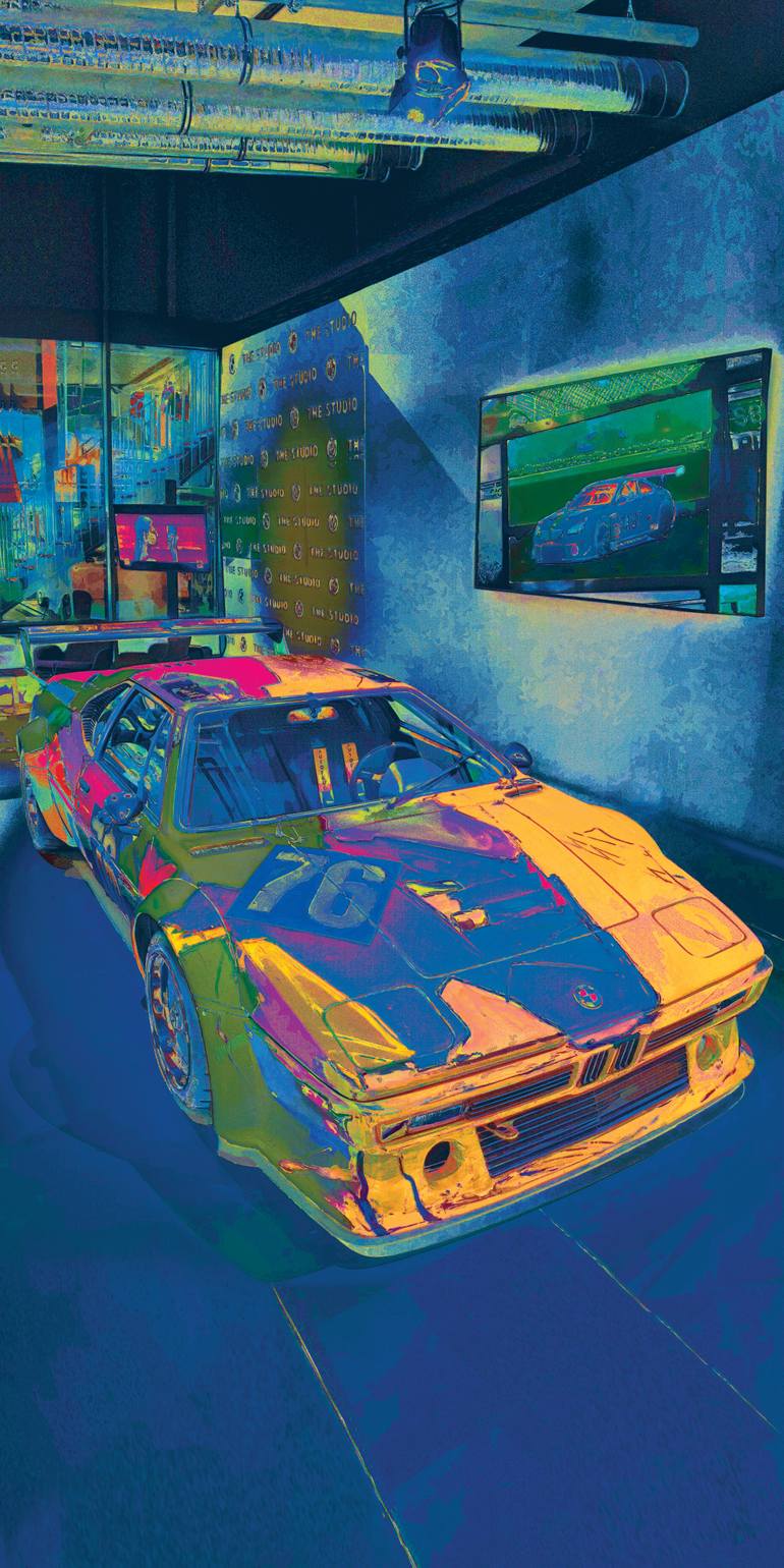 Original Car Printmaking by Andreas Ritter  Classicism Art on Acrylic  M1