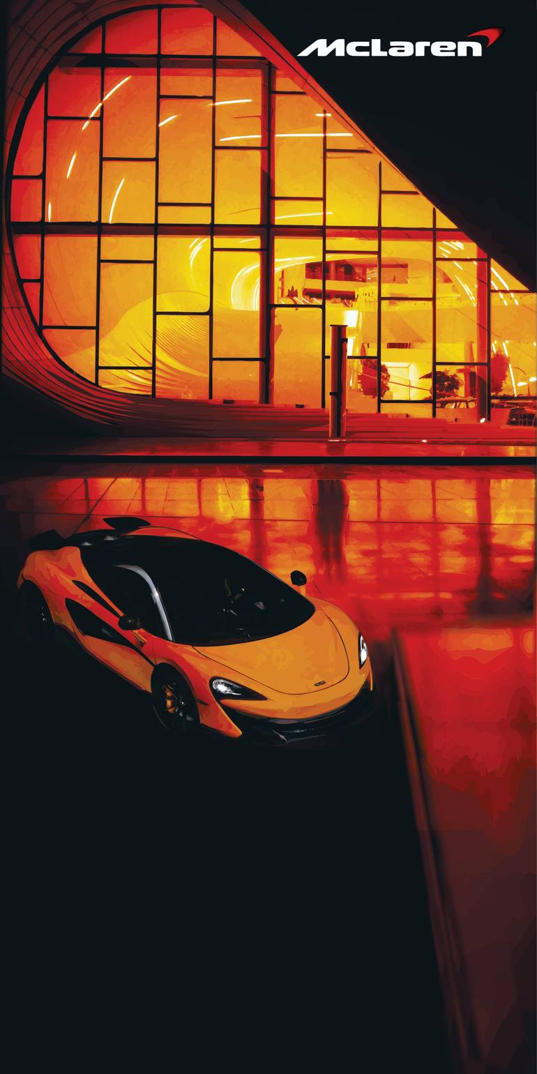 Original Car Printmaking by Andreas Ritter  Surrealism Art on Acrylic  McLaren