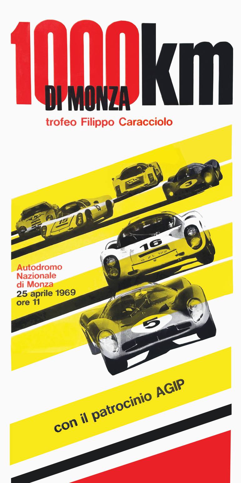Original Car Printmaking by Andreas Ritter  Documentary Art on Acrylic  Monza 1969