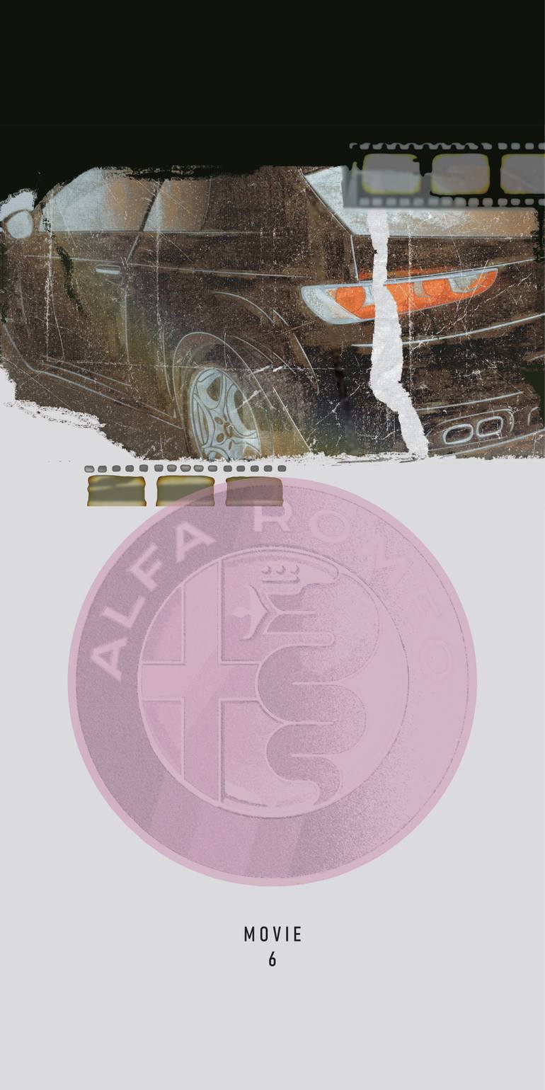 Original Car Printmaking by Andreas Ritter  Glitch Art on Acrylic  MOVIE 6