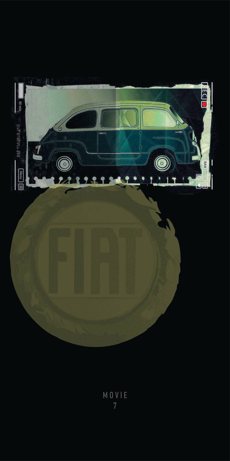 Original Car Printmaking by Andreas Ritter  Glitch Art on Acrylic  MOVIE 7