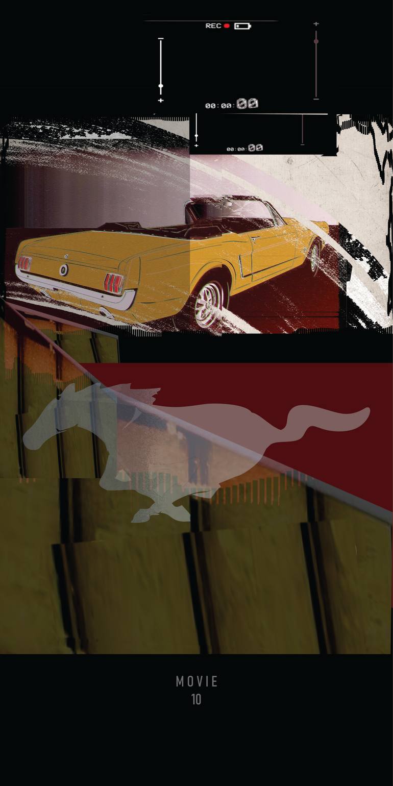Original Car Printmaking by Andreas Ritter  Glitch Art on Acrylic  MOVIE 10