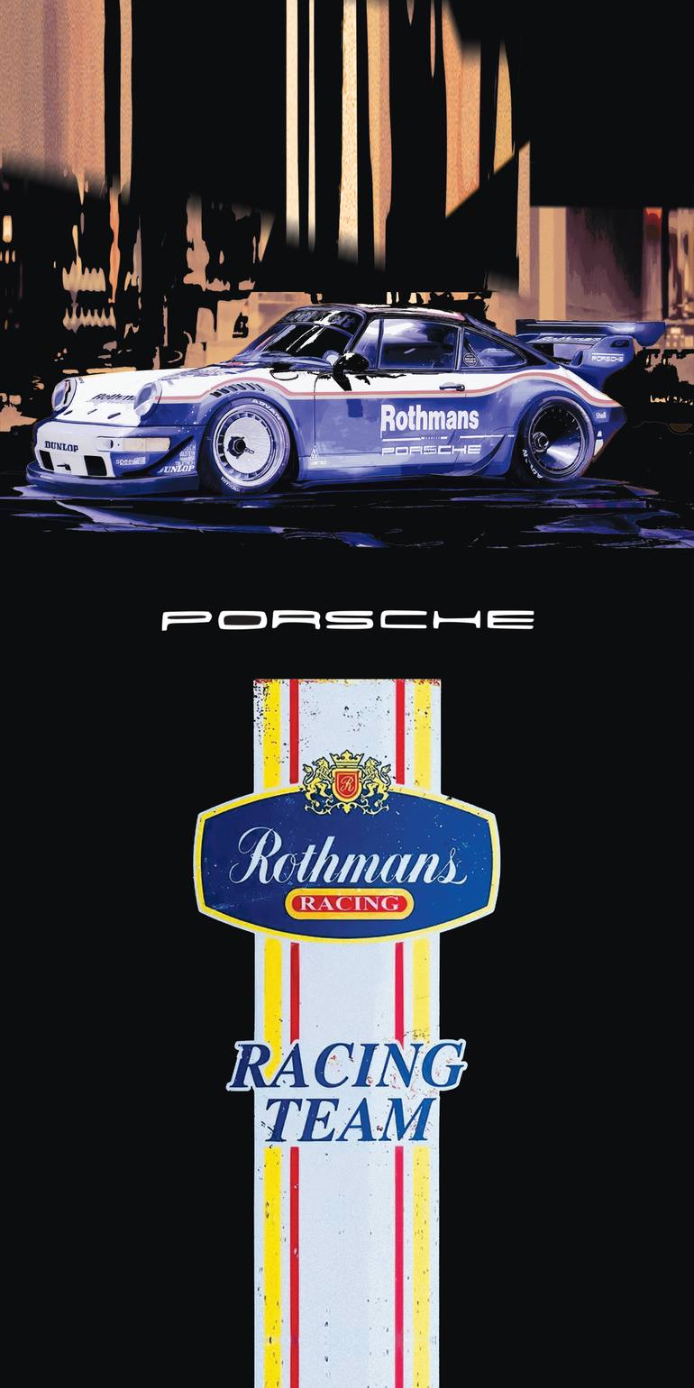Original Car Printmaking by Andreas Ritter  Documentary Art on Acrylic  Porsche Rothmanns