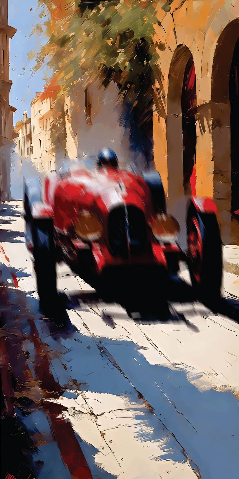 Original Car Printmaking by Andreas Ritter  Classicism Art on Acrylic  redRACE 4