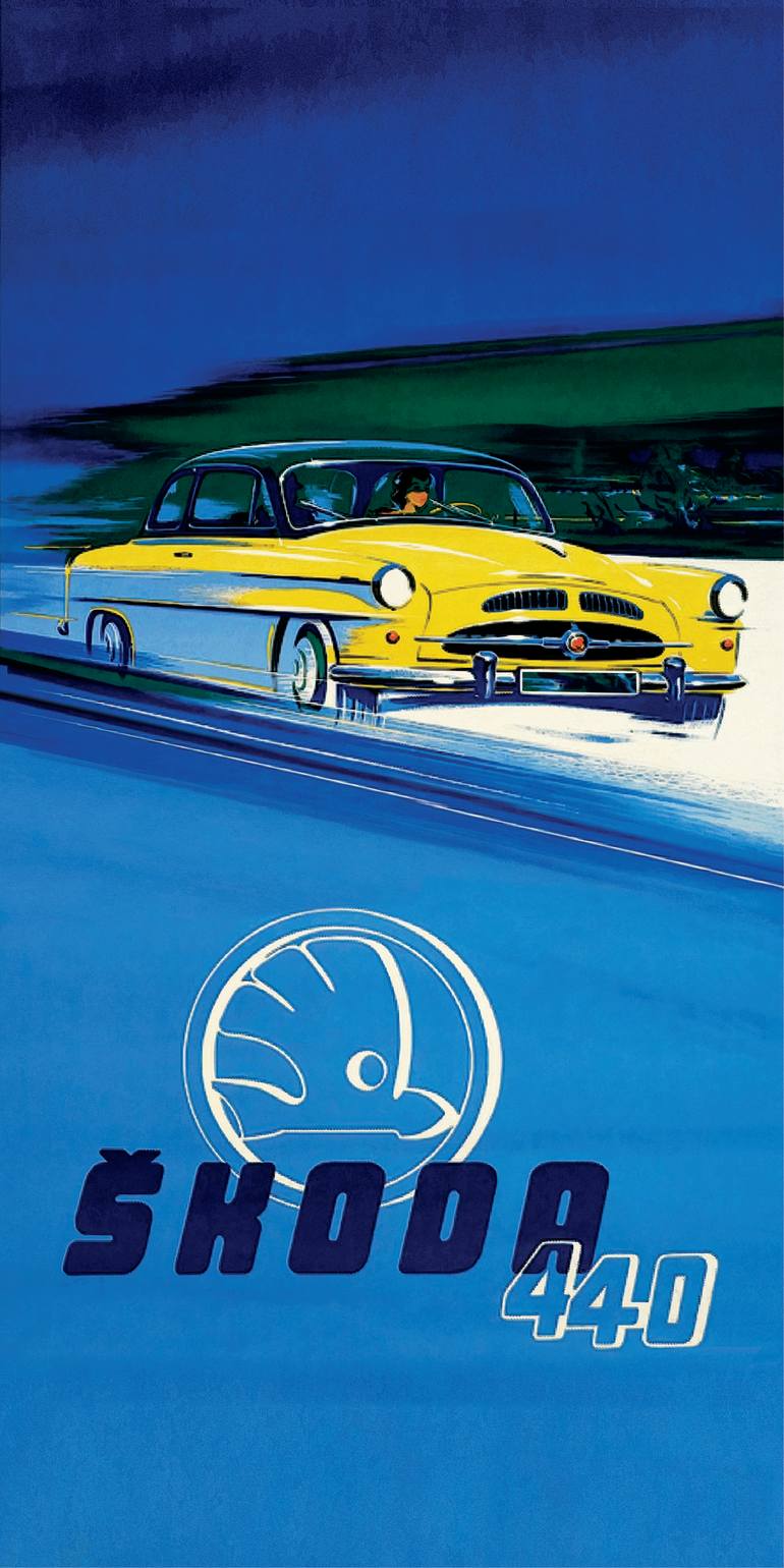 Original Car Printmaking by Andreas Ritter  Documentary Art on Acrylic  SKODA