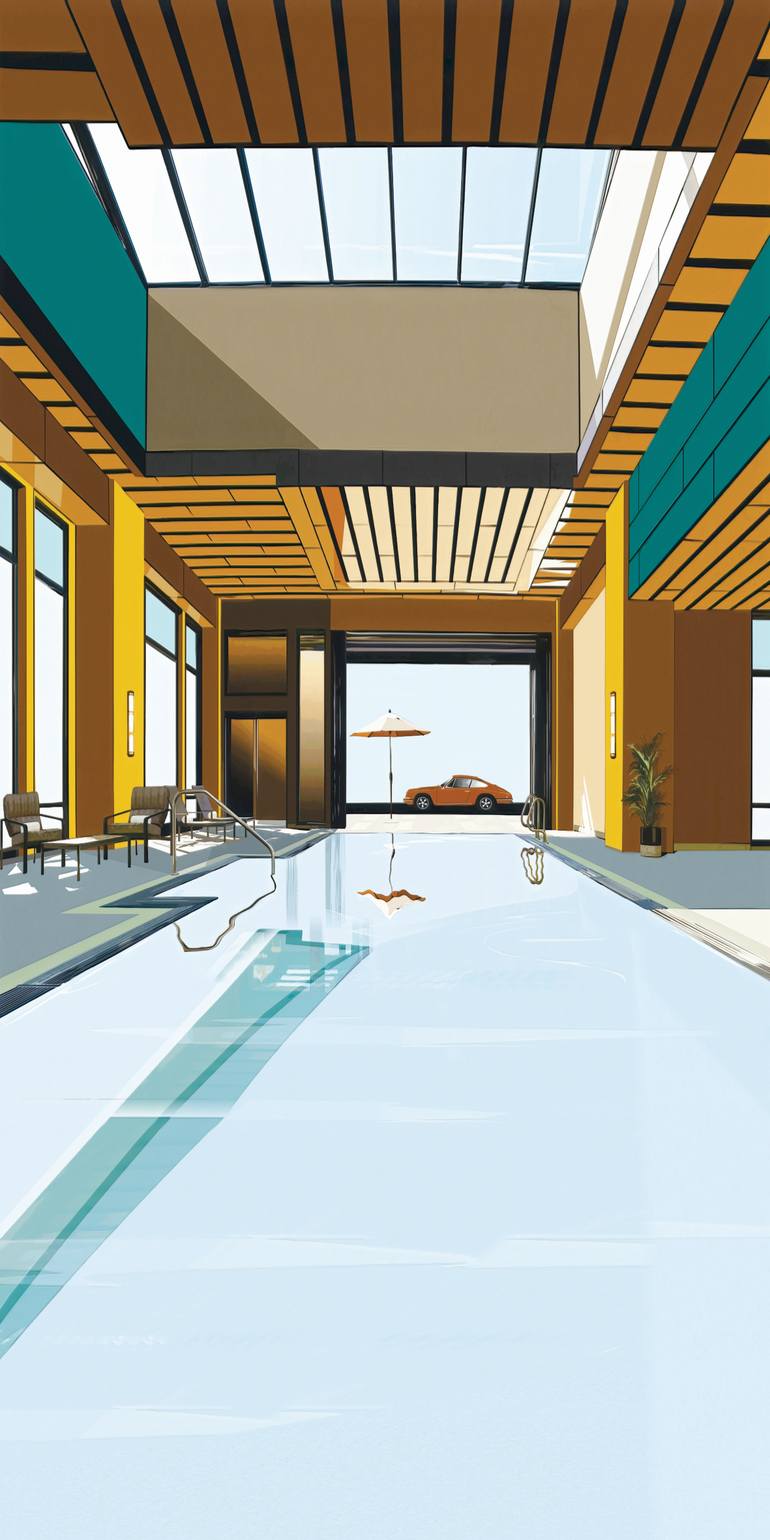 Original Architecture Printmaking by Andreas Ritter  Pop Art Art on Acrylic  SPA