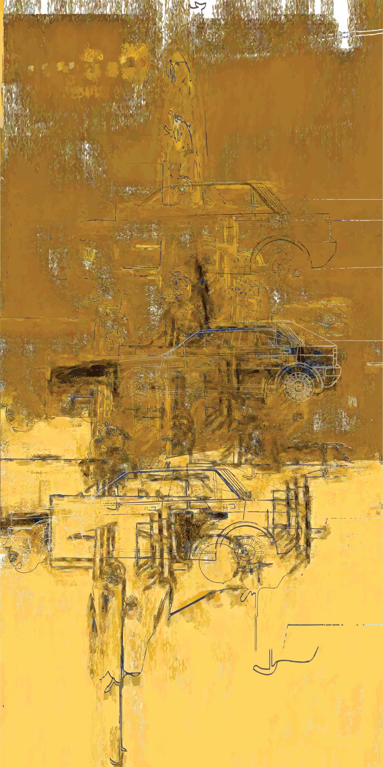 Original Car Printmaking by Andreas Ritter  Street Art Art on Acrylic  STREET 4