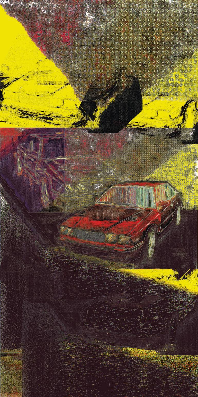Original Car Printmaking by Andreas Ritter  Street Art Art on Acrylic  STREET 14