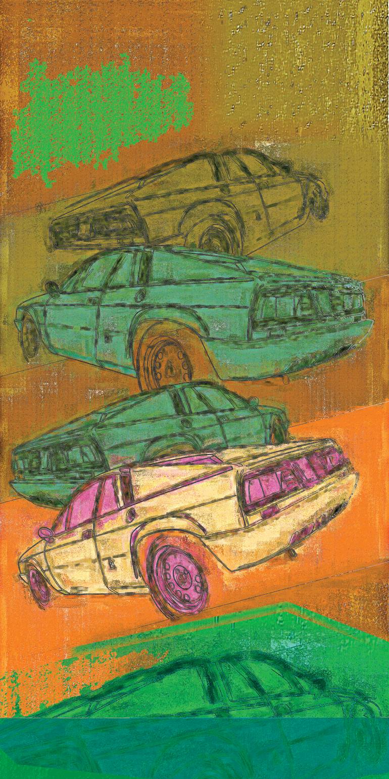 Original Car Printmaking by Andreas Ritter  Street Art Art on Acrylic  STREET 26
