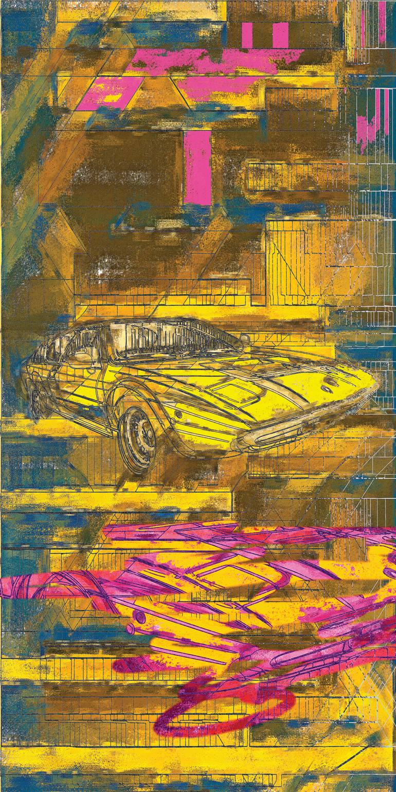 Original Car Printmaking by Andreas Ritter  Street Art Art on Acrylic  STREET 27