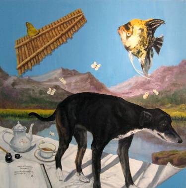 Original Surrealism Dogs Paintings by Father Douglas osf