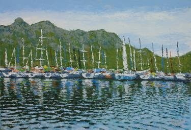 Original Impressionism Yacht Paintings by Johan Pienaar