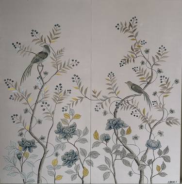 Wooden panels in Chinoiserie style thumb