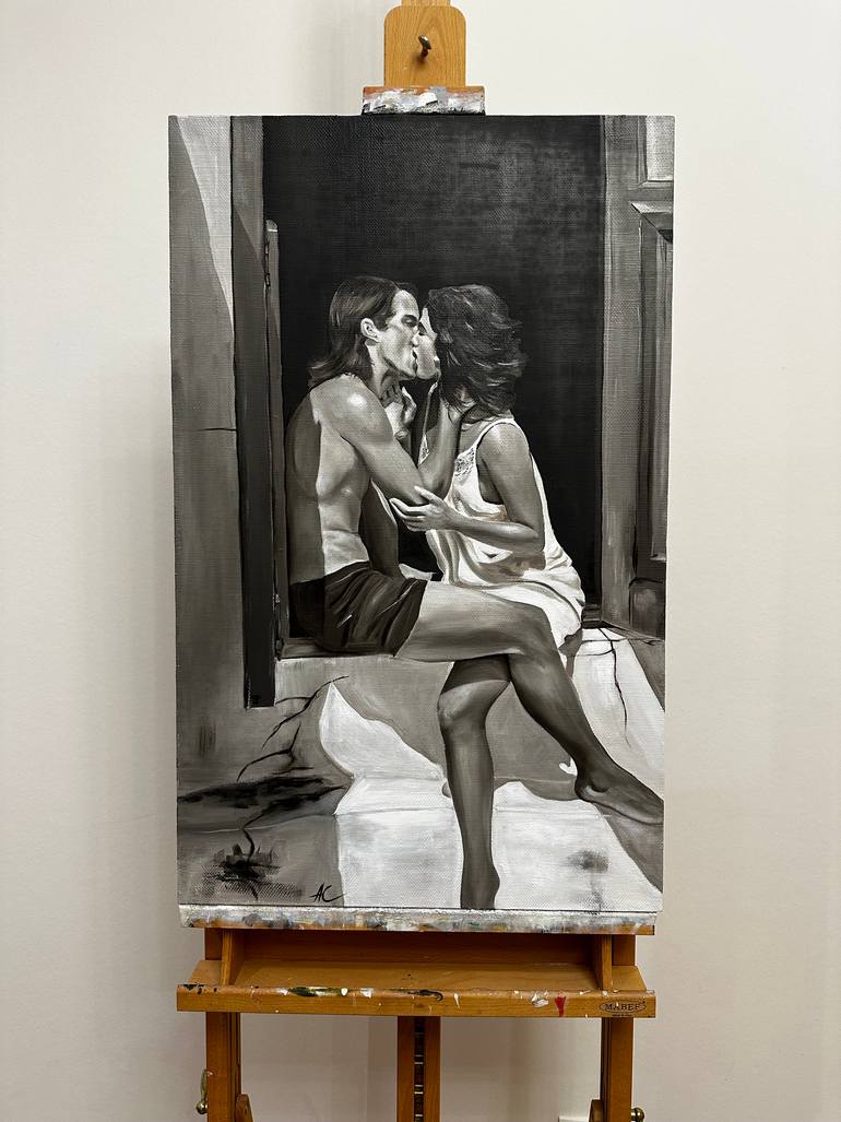Original Realism People Painting by Anna Smirnova