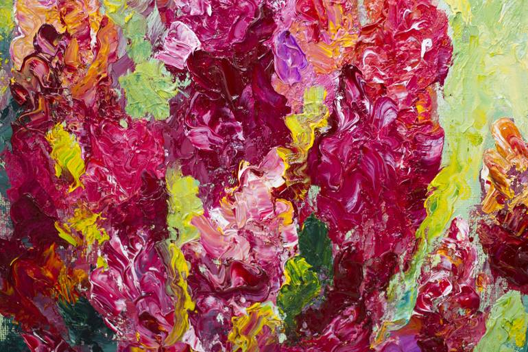 Original Abstract Expressionism Floral Painting by Elena Levina