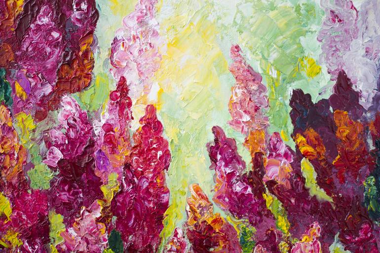 Original Abstract Expressionism Floral Painting by Elena Levina