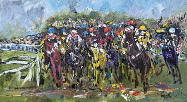 Irish Thunder - horse racing painting thumb