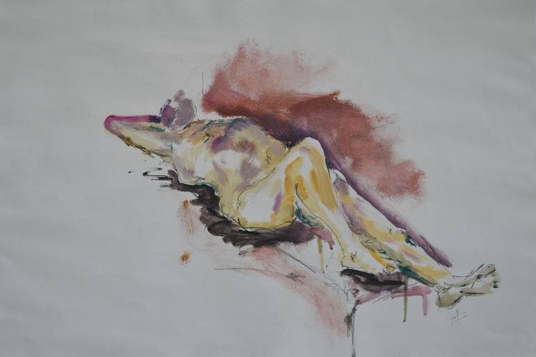 Original Expressionism Nude Drawing by Garth Bayley