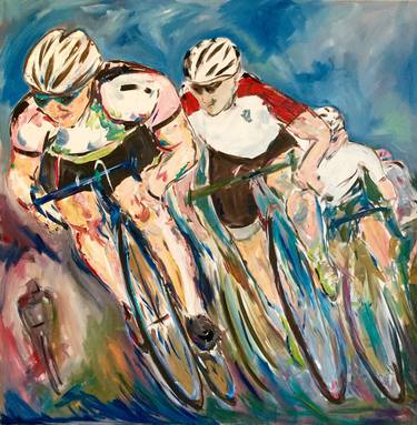 Original Figurative Bicycle Paintings by Garth Bayley