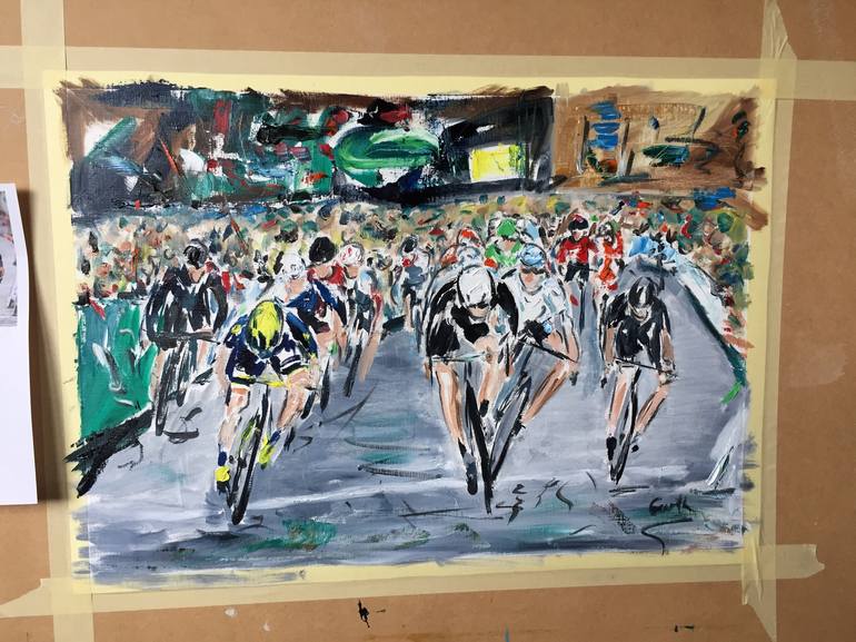 Original Documentary Bicycle Painting by Garth Bayley