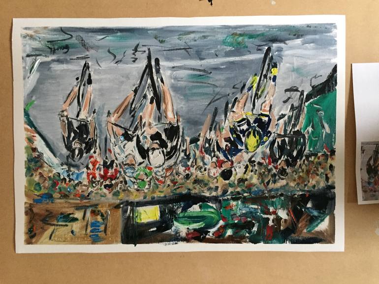 Original Documentary Bicycle Painting by Garth Bayley