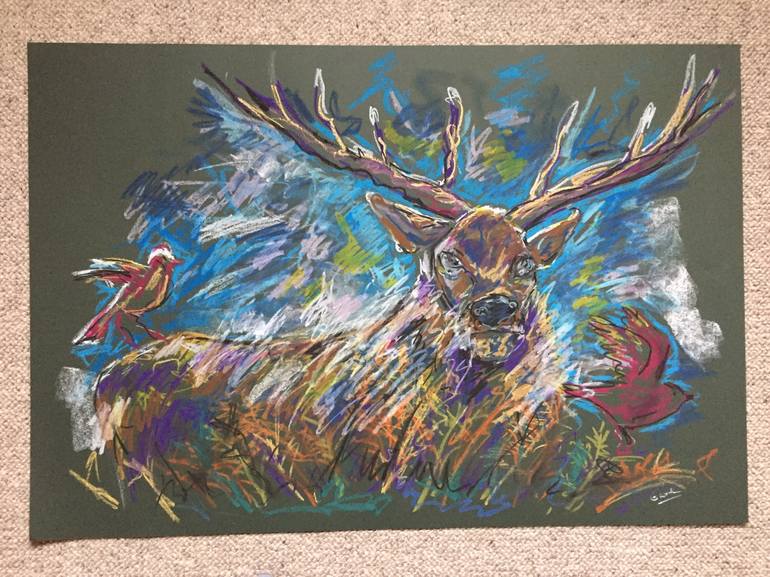 Original Abstract Expressionism Animal Drawing by Garth Bayley