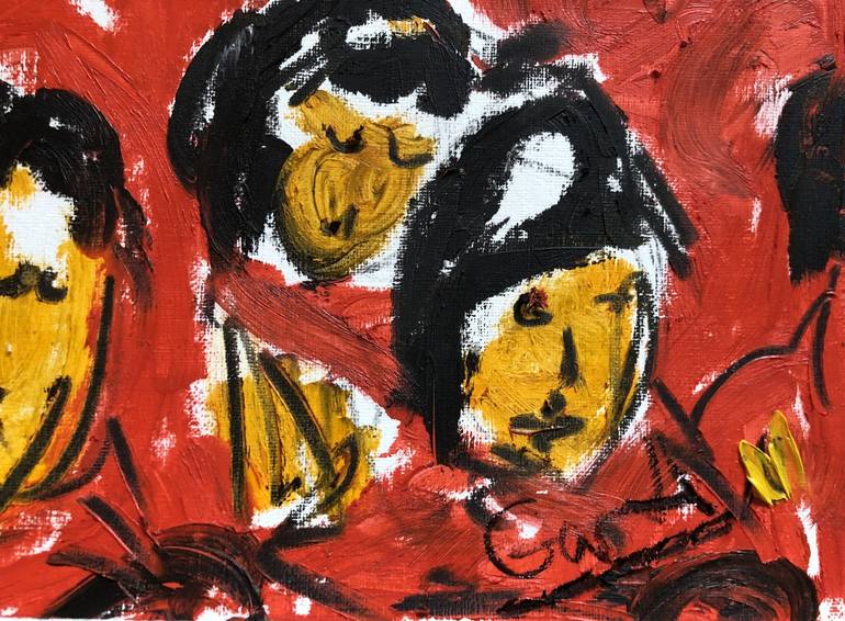 Original Abstract Expressionism People Painting by Garth Bayley