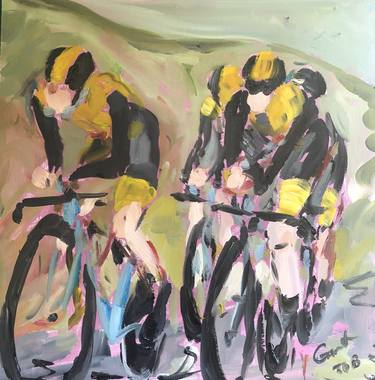 Original Abstract Expressionism Bicycle Paintings by Garth Bayley
