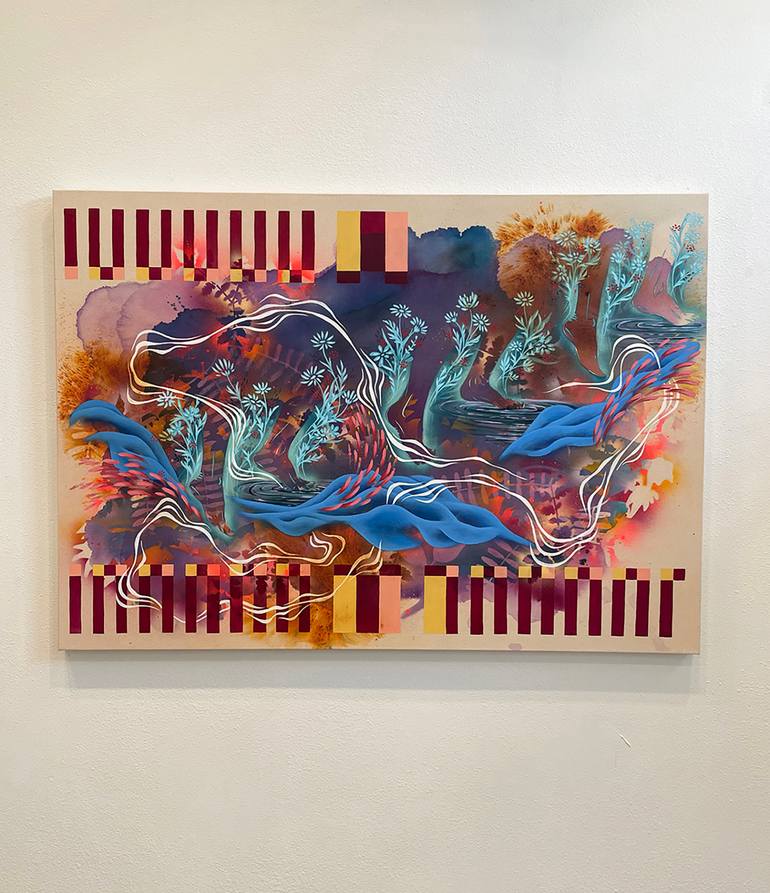 Original Abstract Botanic Painting by Noelle Miller