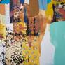 "Minor Gods of Spring" (2019)
acrylic, collage and gold leaf on canvas, 36x48 inches. Can ship safely in cardboard box, or crate.
This piece is mythologically inspired. As the Winters grow longer and the Spring recedes quickly into Summer, climate changes are effecting our seasons. This piece uses conceptual abstraction to send an offering to dieties of Spring, namely Eostre and the Leprechaun.