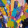 Party Emoji (2019/2020)
acrylic, oil pastel and collage with printed fabrics, 48x36 inches