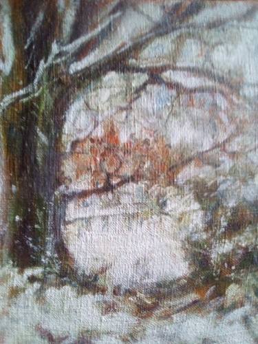 Original Contemporary Landscape Painting by Jelena Black Grass Milovanovich