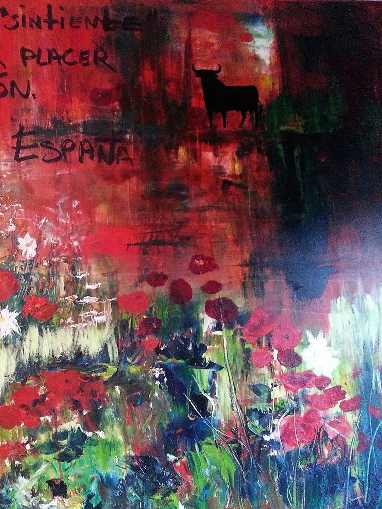 Original Abstract Expressionism Political Painting by CARMEN MORENO