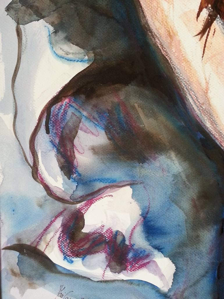 Original Abstract Expressionism Nude Painting by CARMEN MORENO