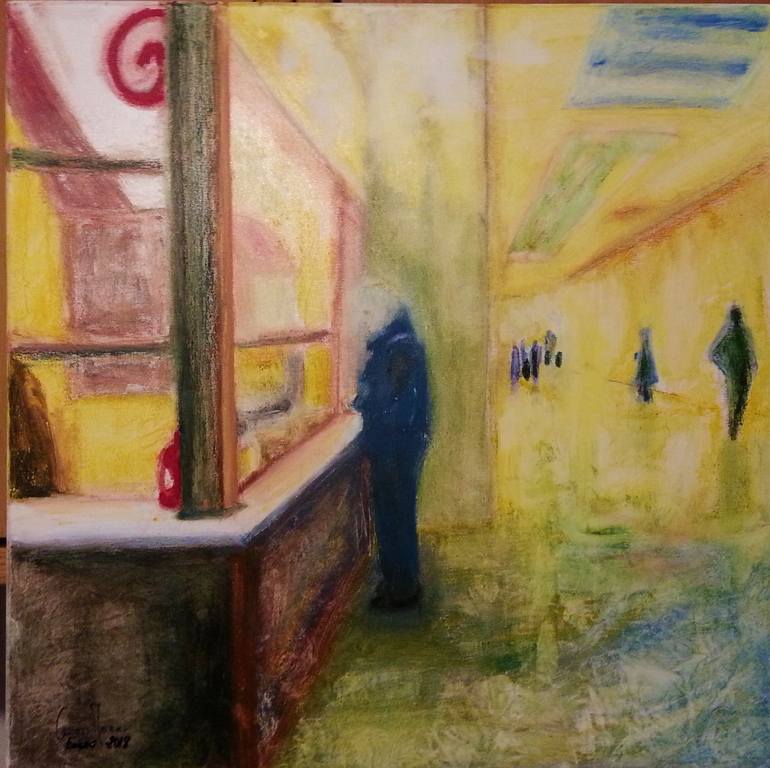 Original Expressionism Interiors Painting by CARMEN MORENO