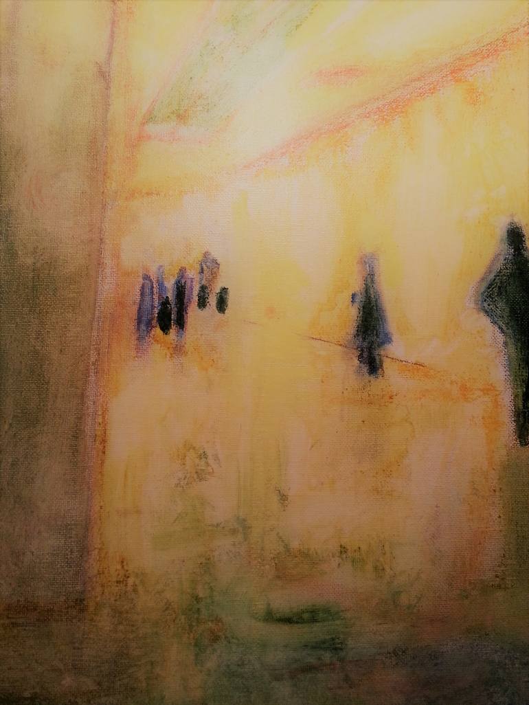 Original Expressionism Interiors Painting by CARMEN MORENO