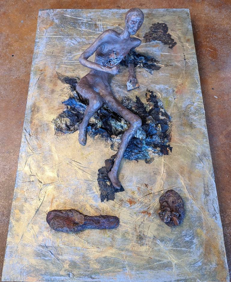 Original Figurative Mortality Sculpture by Sandra Stowell